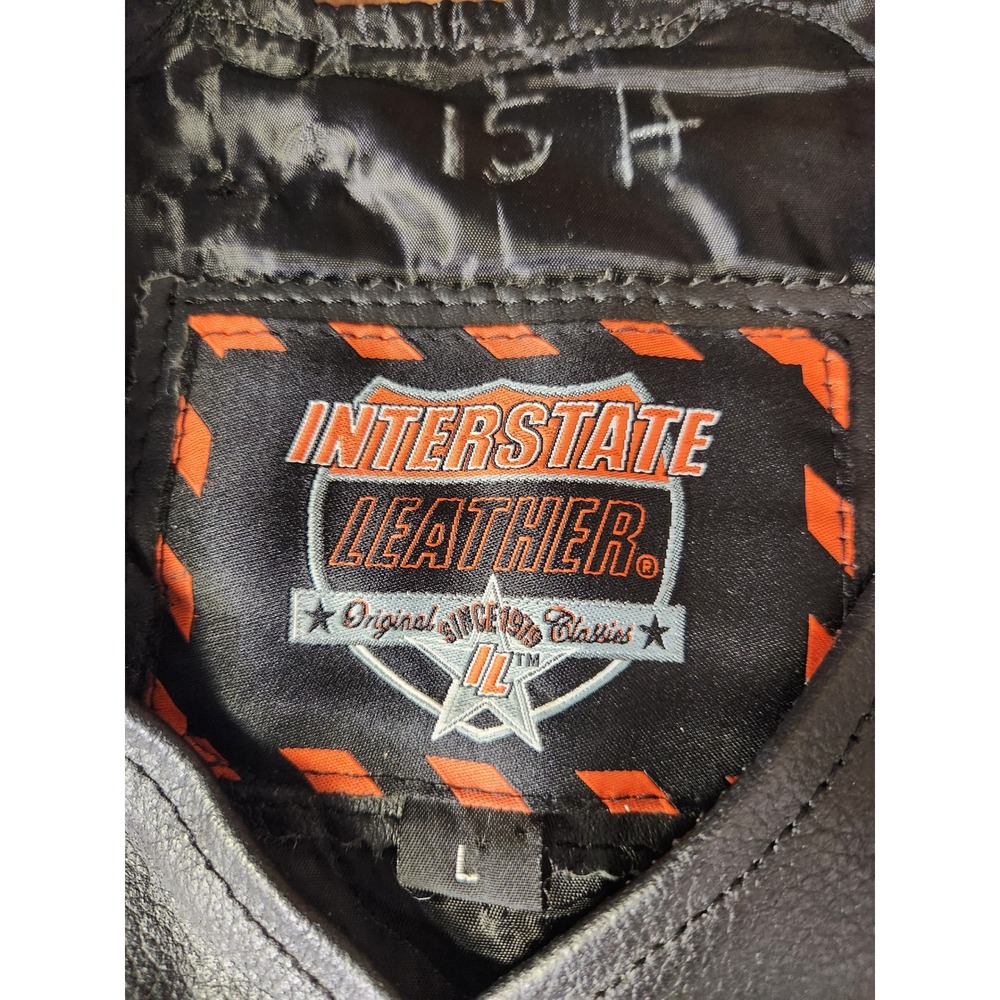 Interstate Leather Womens Motorcycle Biker Vest Patches USA Flag Harley Davidson - Picture 7 of 16